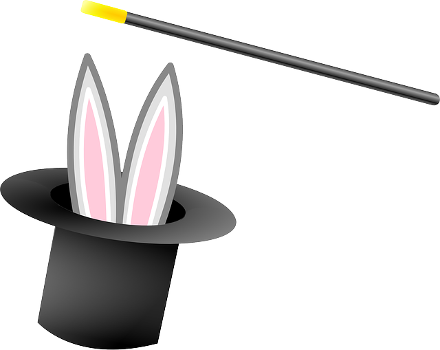 Kouzelnický klobouk s králíkem a hůlkou